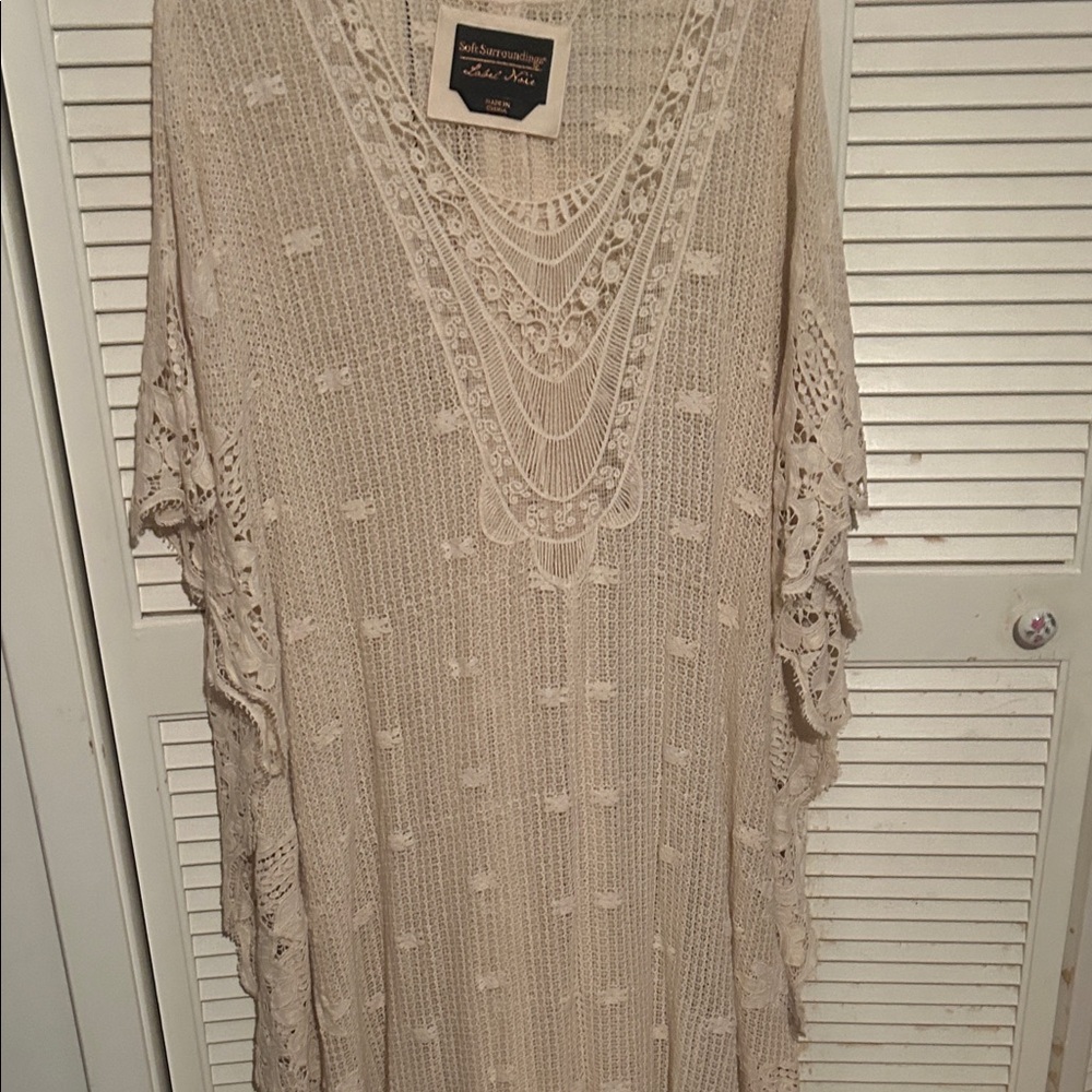 Soft Surroundings Beige Knit Poncho